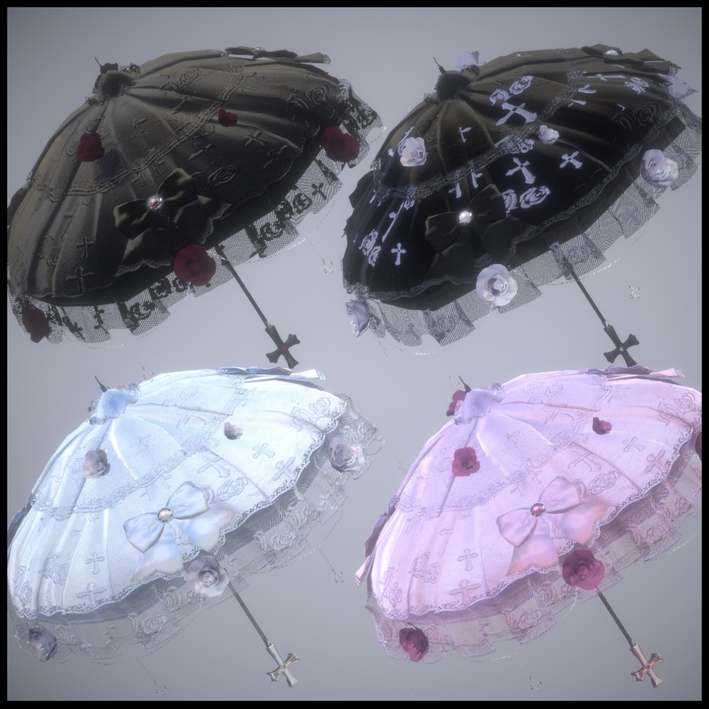 Cross and rose parasol