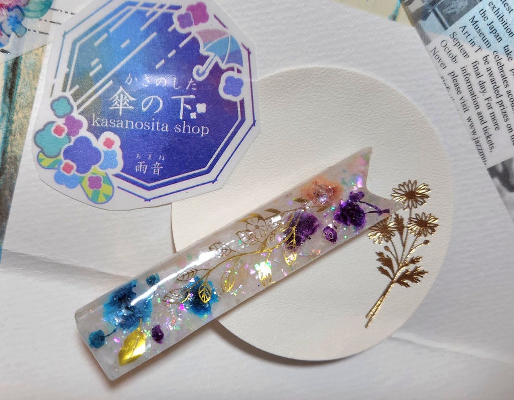 ドライフラワーのヘアクリップ