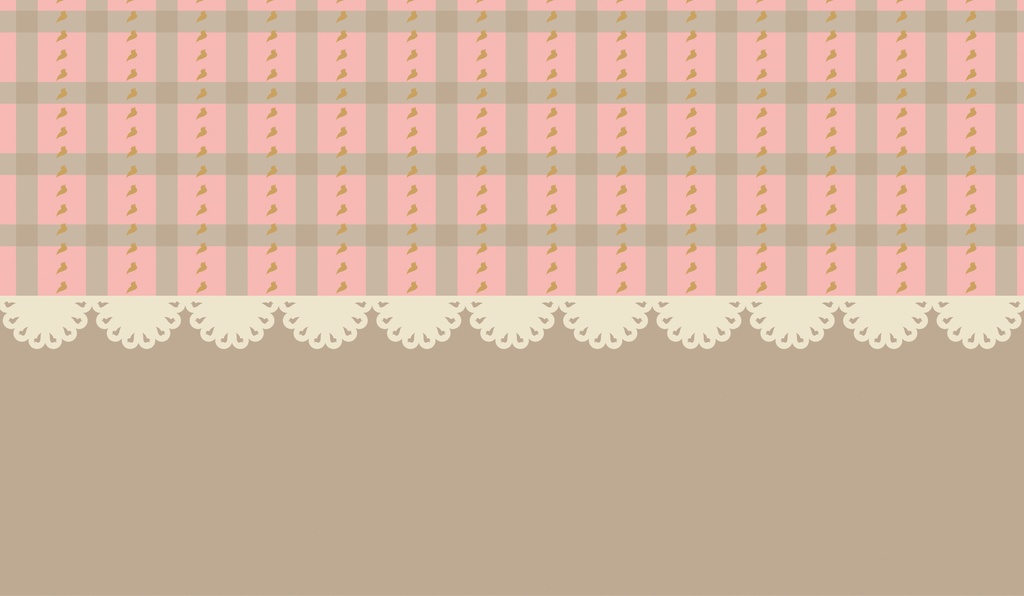 「びわこチェックレース柄」ポーチ