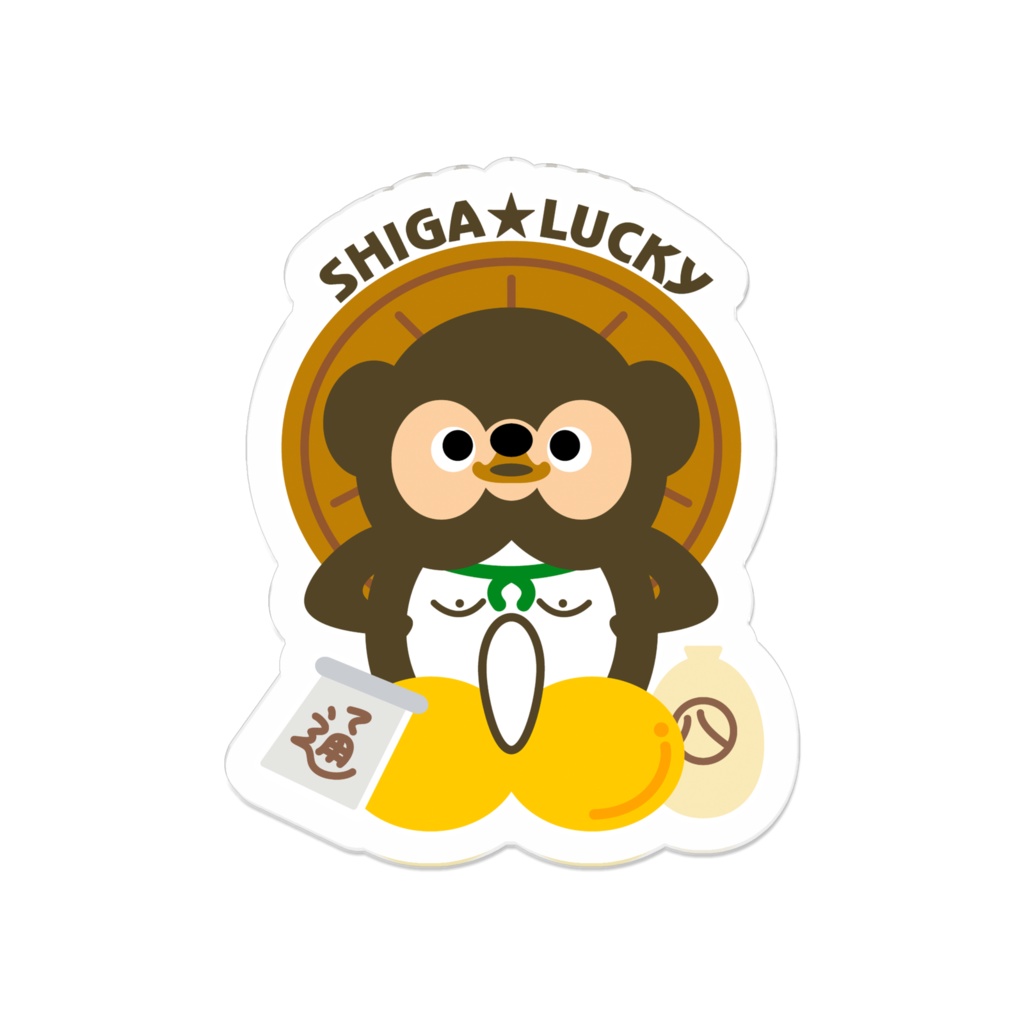 「信楽焼の狸さん」SHIGA★LUCKY ダイカットアクリルバッジ