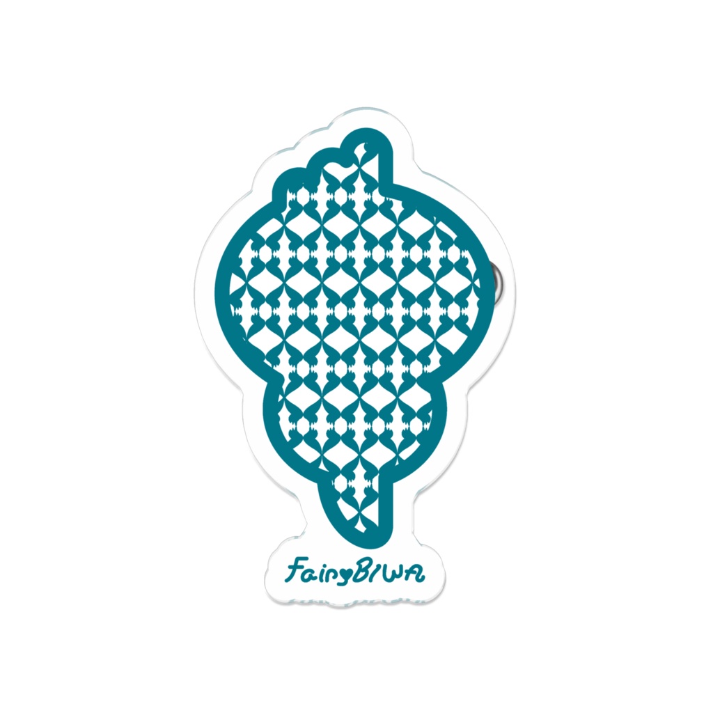 「琵琶湖の妖精 Fairy♥BIWA」びわこ和柄ダイカットアクリルバッジ