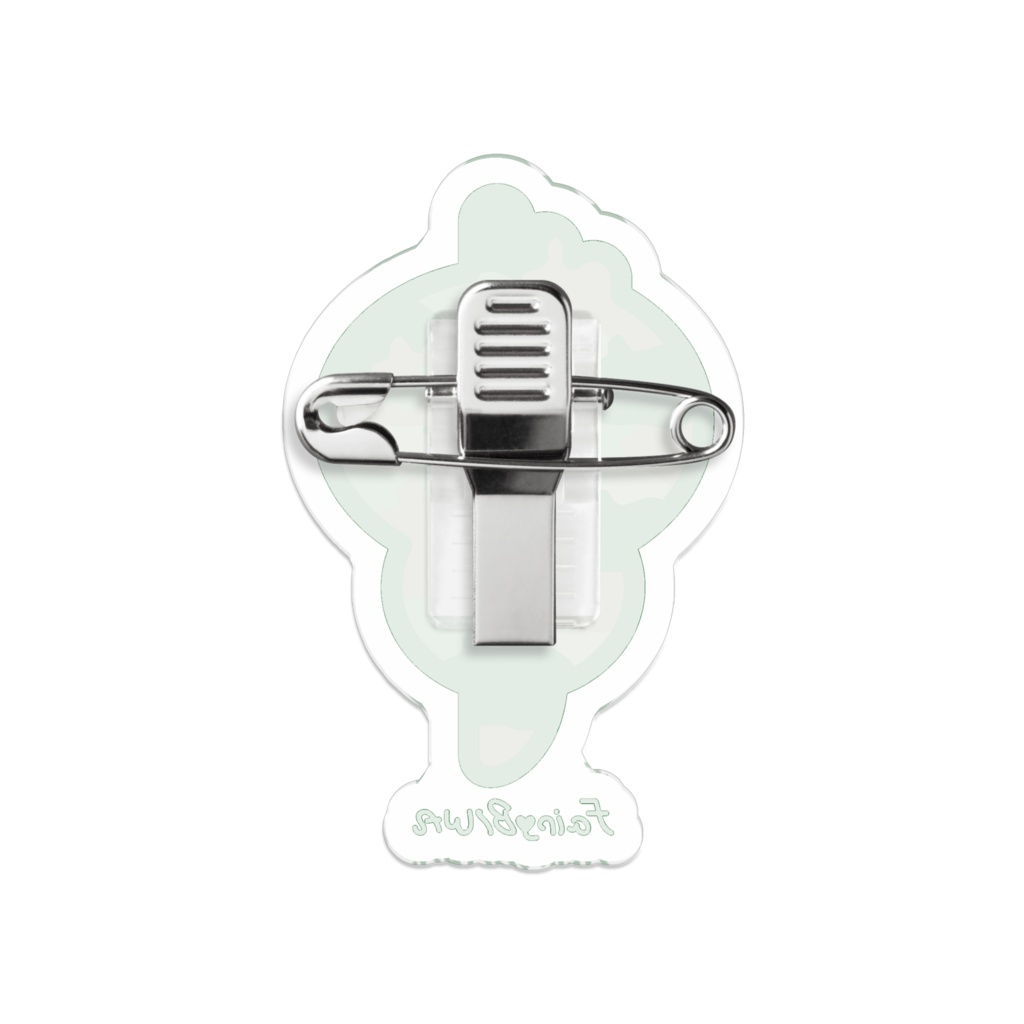 「琵琶湖の妖精 Fairy♥BIWA」迷彩柄ダイカットアクリルバッジ