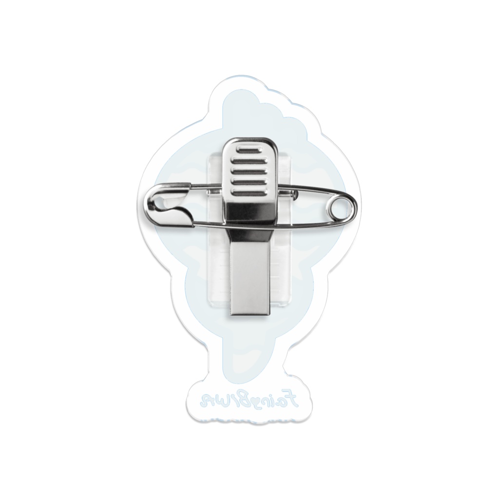 「琵琶湖の妖精 Fairy♥BIWA」湖波柄ダイカットアクリルバッジ