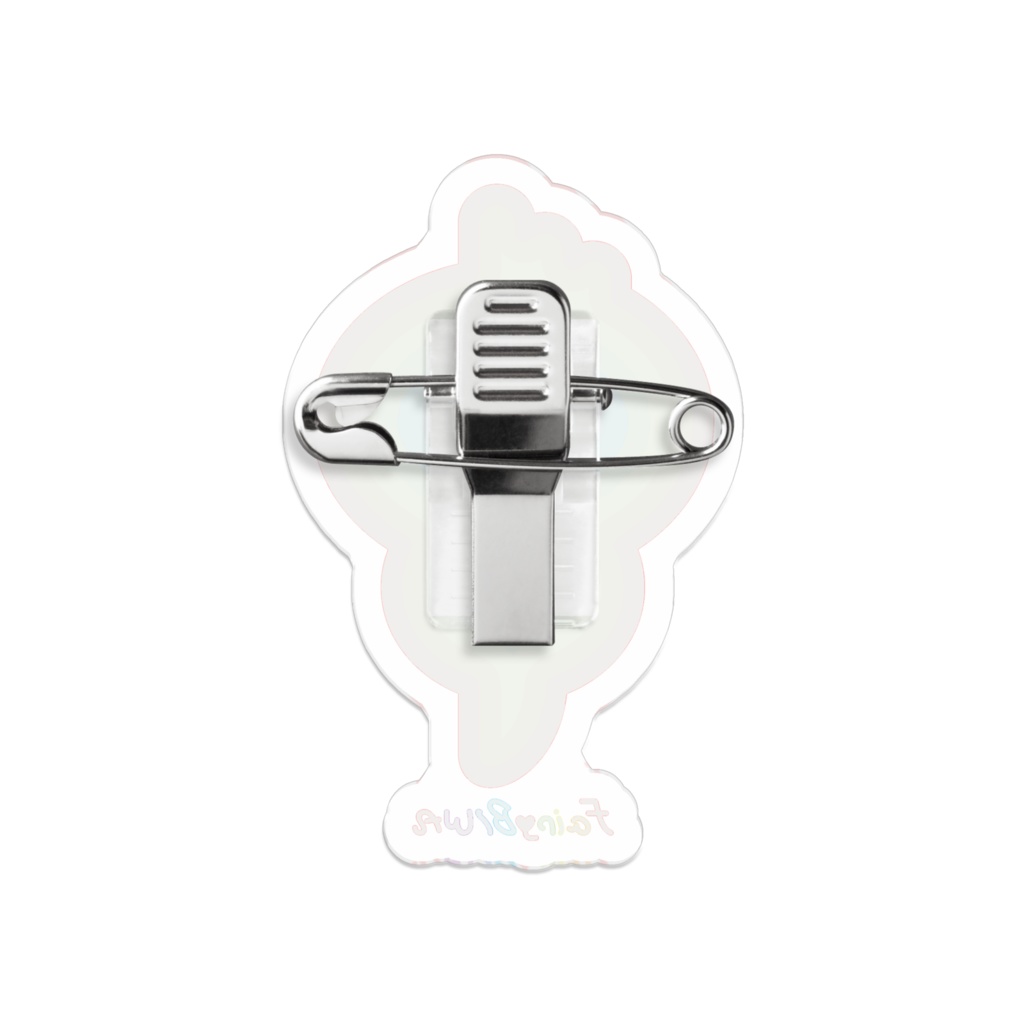 「琵琶湖の妖精 Fairy♥BIWA」にじいろ柄ダイカットアクリルバッジ