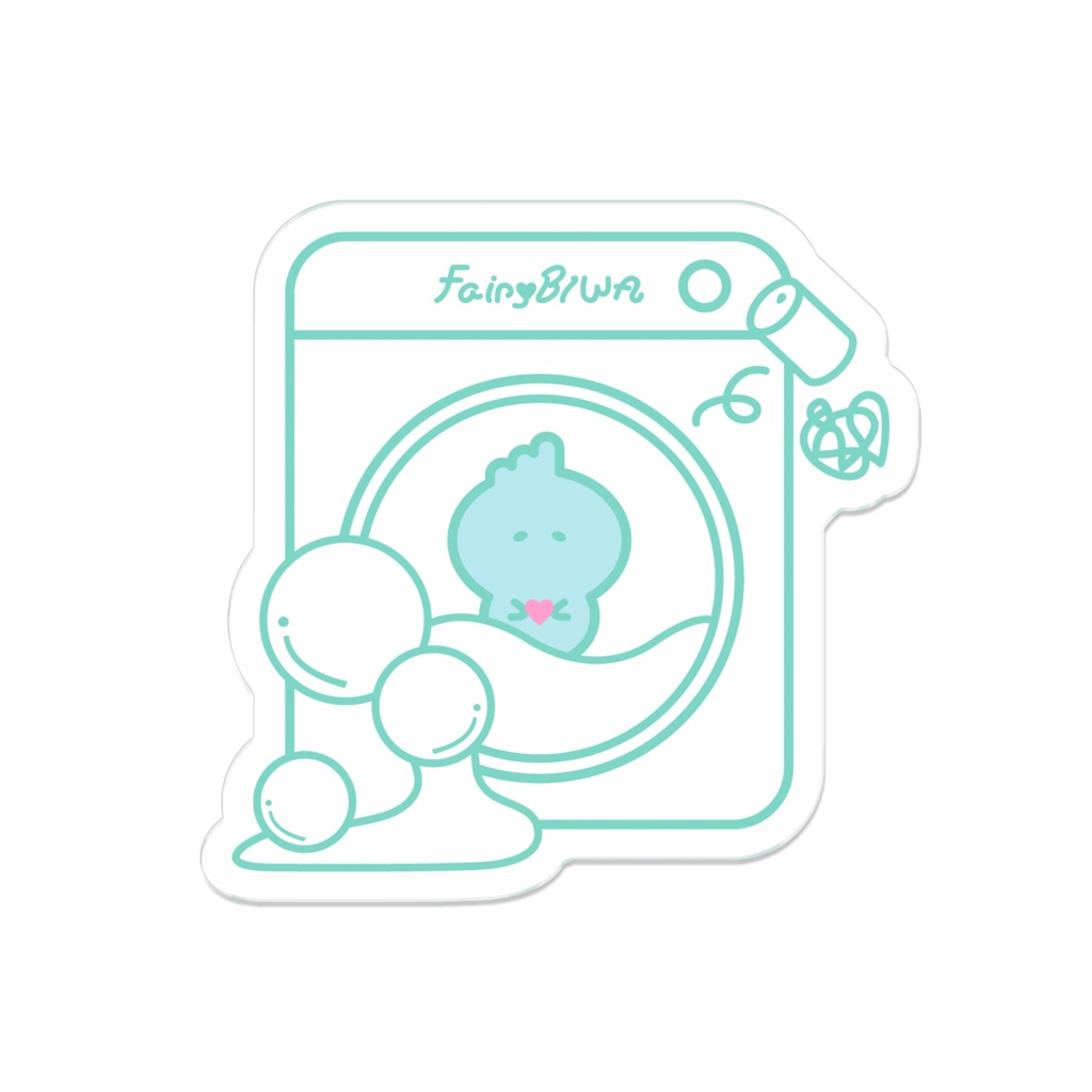 「琵琶湖の妖精 Fairy♥BIWA」びわこをせんたくダイカットアクリルバッジ