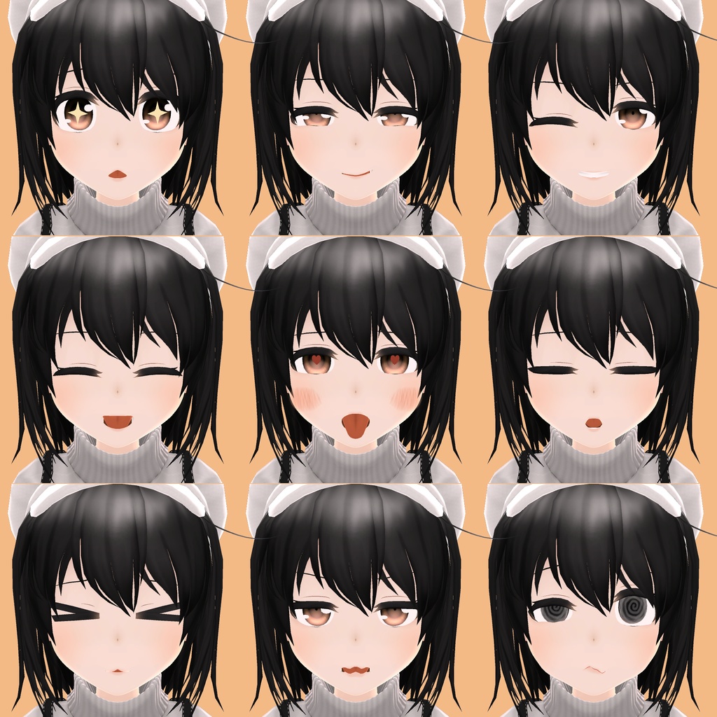 【 VRC想定 】ヒューマノイド3Dモデル『 杏珠 』