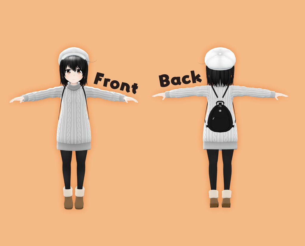 【 VRC想定 】ヒューマノイド3Dモデル『 杏珠 』