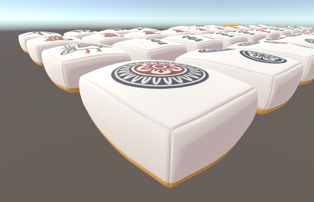 【3Dモデル】雀牌クッション