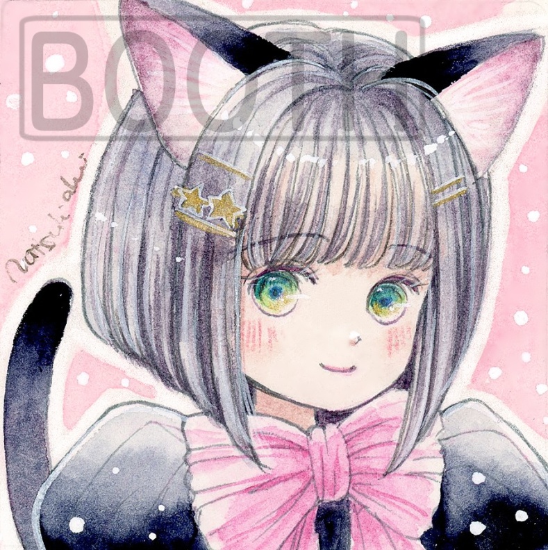 新作：額装黒猫スクエア額