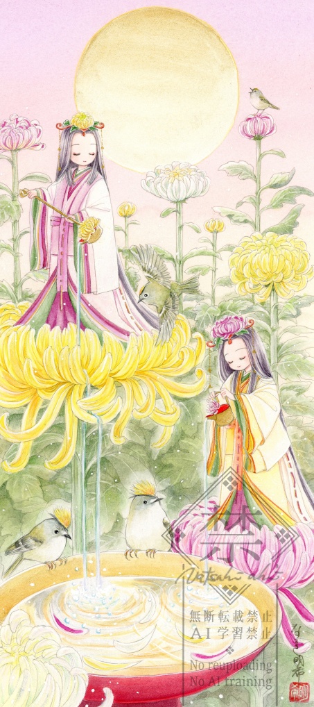 新作額装：重陽の菊の宴