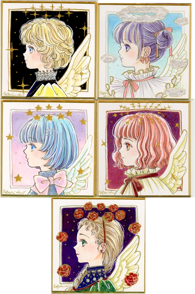 新作原画豆色紙 天使の横顔5種