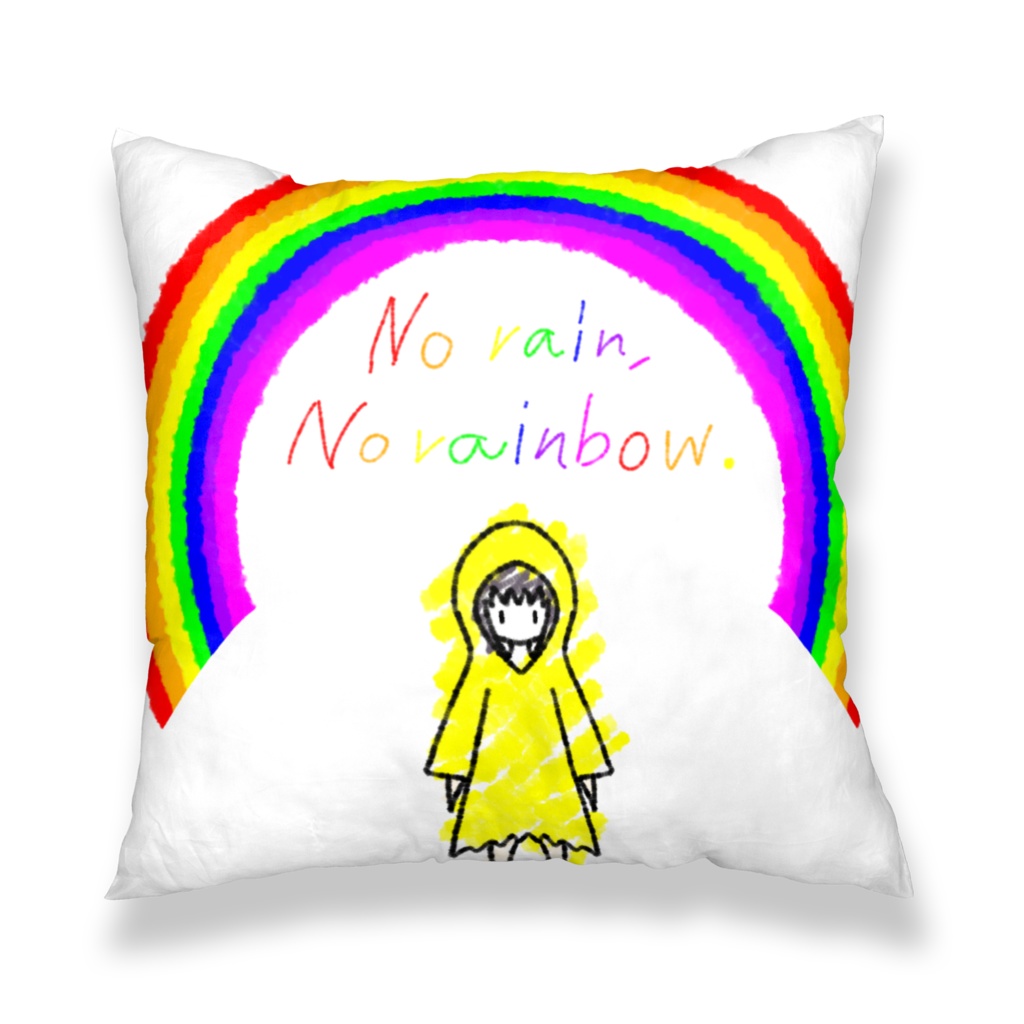 No Rain,No Rainbow.クッションカバー