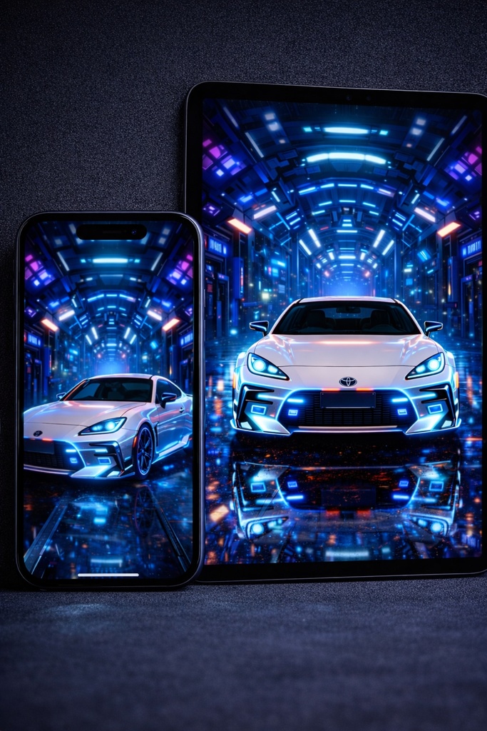 Cyberpunk Neon GR86 – Wallpaper Set (2 Images)