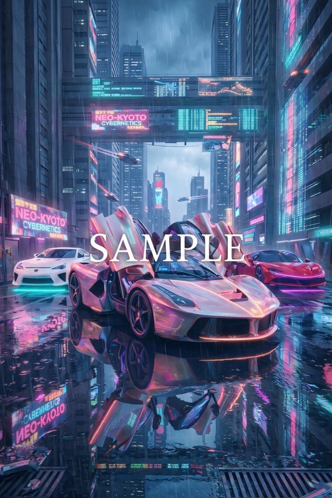 ネオ京都 サイバーパンク × ハイパーカー壁紙【4K】