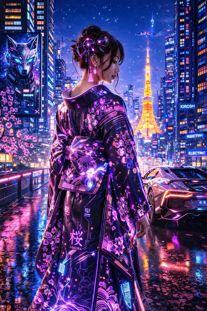 Cyberpunk Sakura Tokyo – 4K Wallpaper