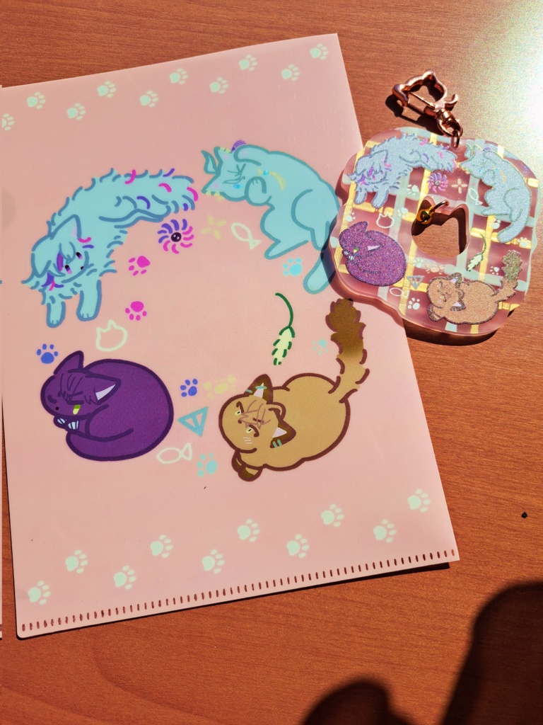 【非公式】ろふにゃおアクリルキーホルダー(鈴付き)&クリアファイルセット