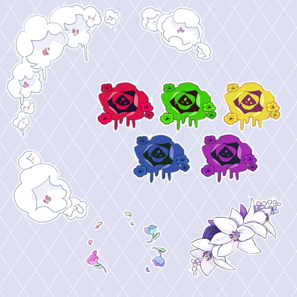 【無料/投げ銭有】花とかカーテンとかの手描き素材【TRPG素材】