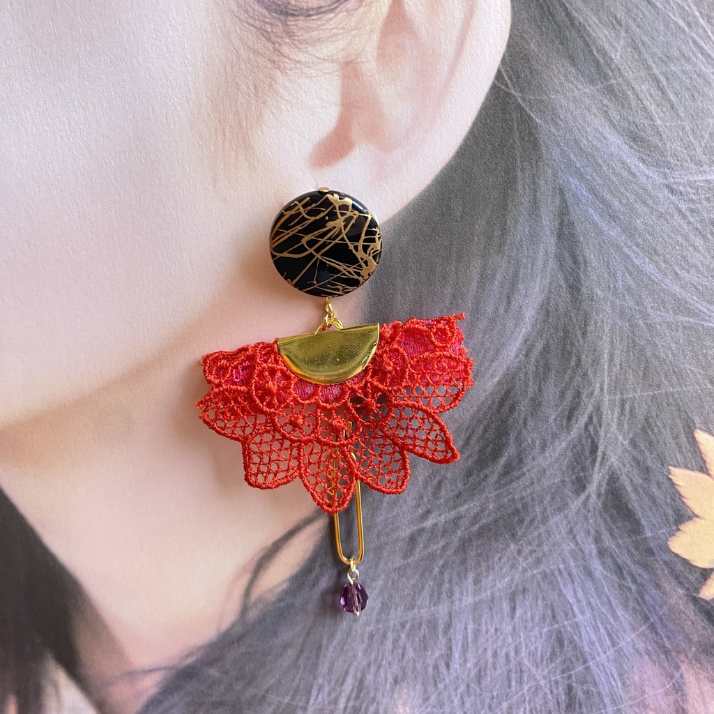 【刀剣乱舞】岩融・巴形薙刀・静形薙刀イメージアクセサリー【イヤリング・ピアス】