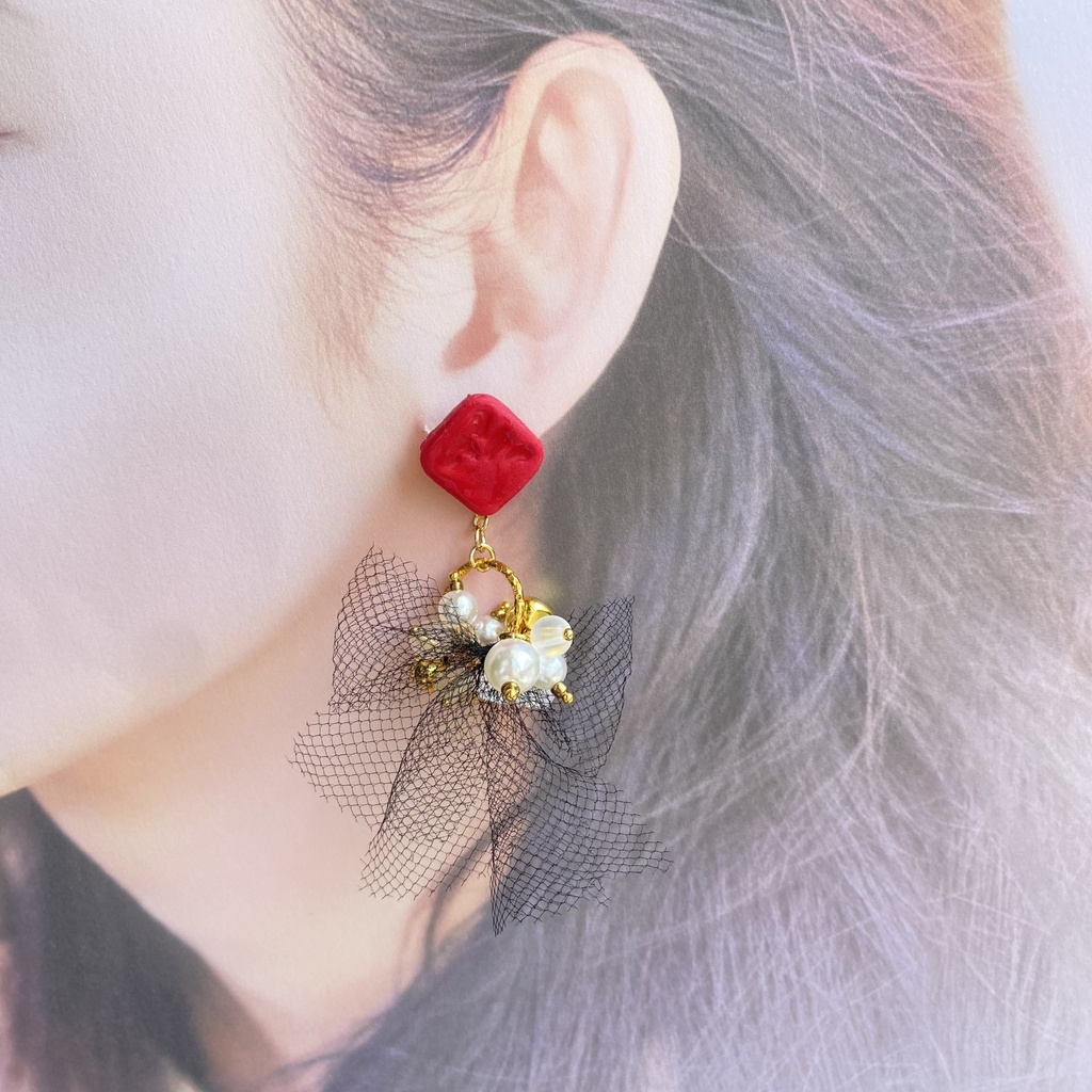 【ツイステ】ハーツラビュル寮イメージアクセサリー 【イヤリング・ピアス】