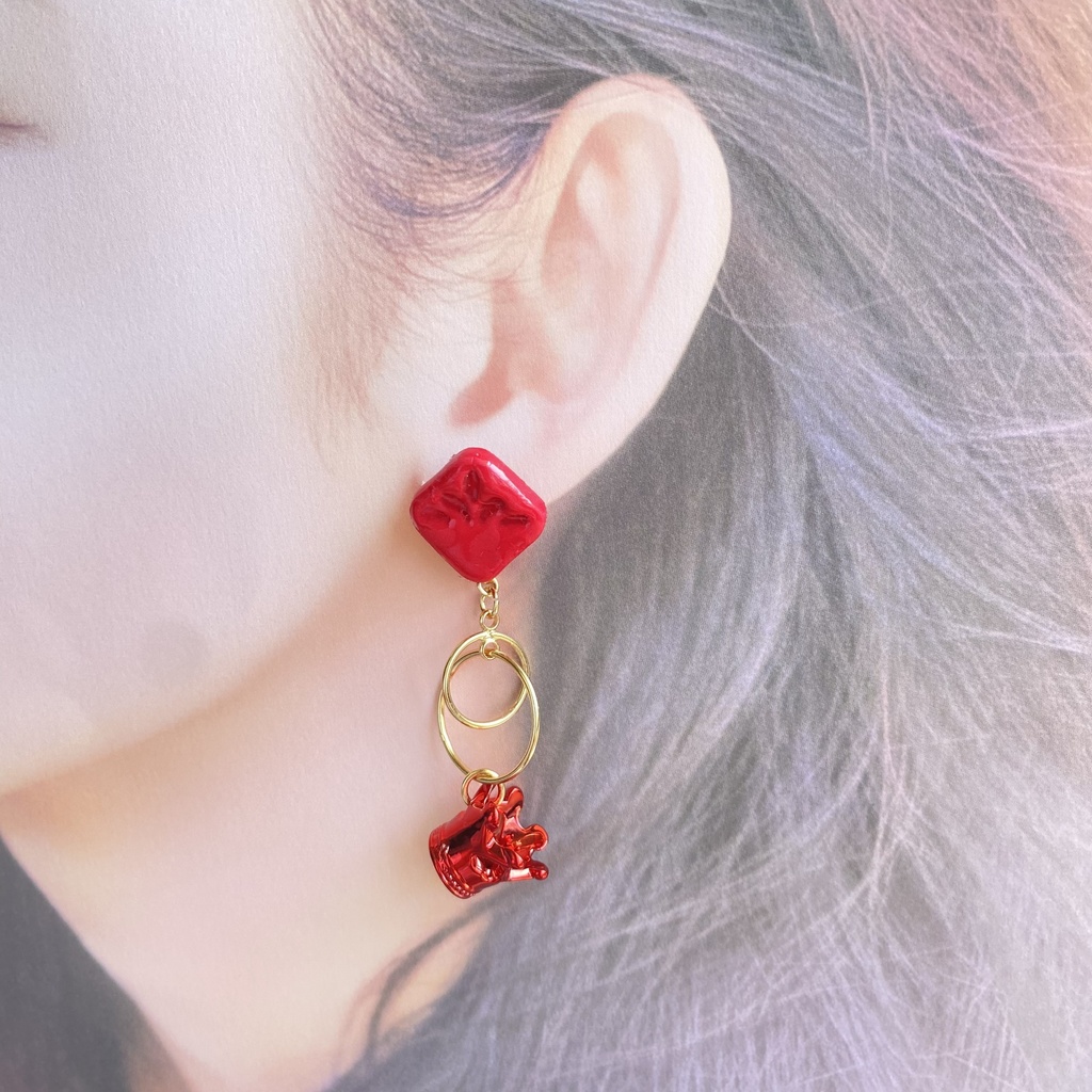 【ツイステ】ハーツラビュル寮イメージアクセサリー 【イヤリング・ピアス】