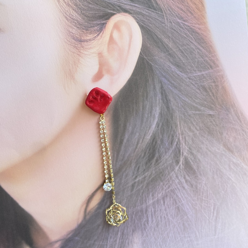 【ツイステ】ハーツラビュル寮イメージアクセサリー 【イヤリング・ピアス】