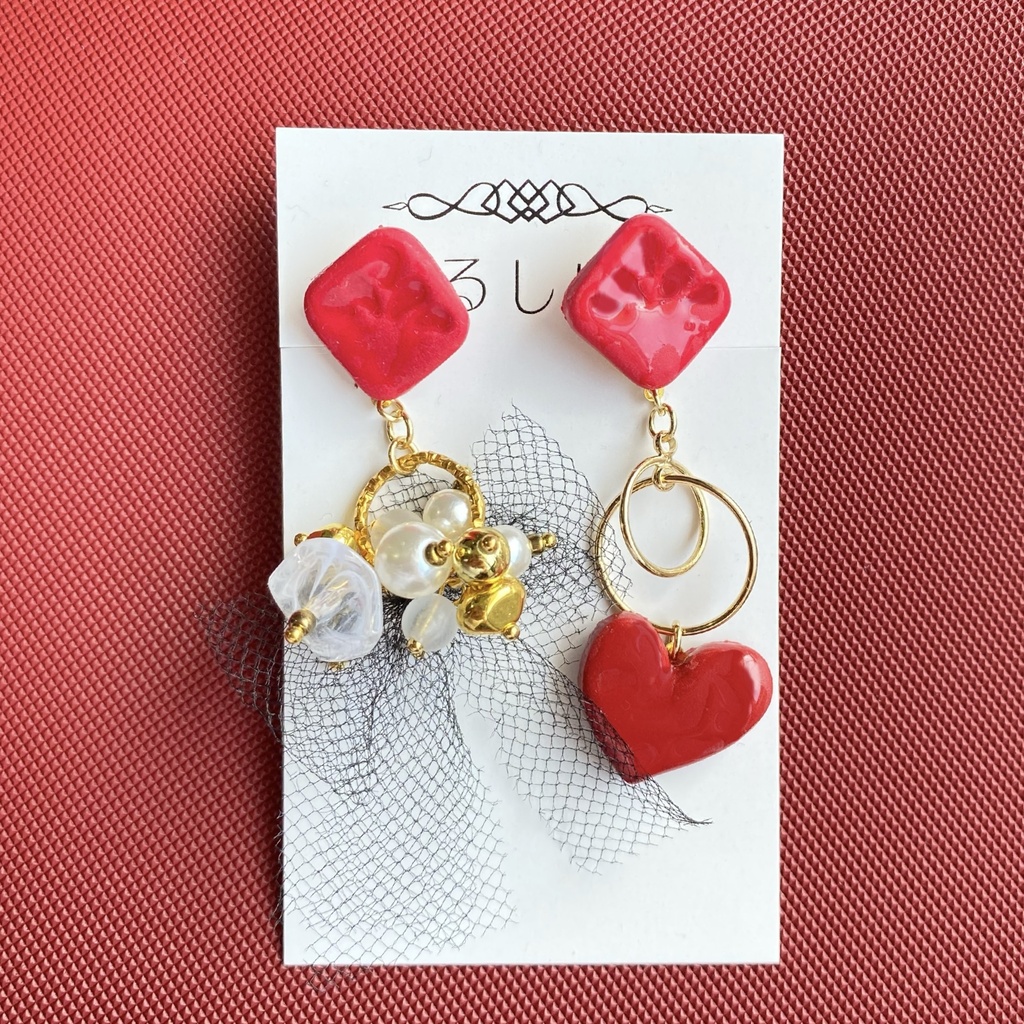 【ツイステ】ハーツラビュル寮イメージアクセサリー 【イヤリング・ピアス】