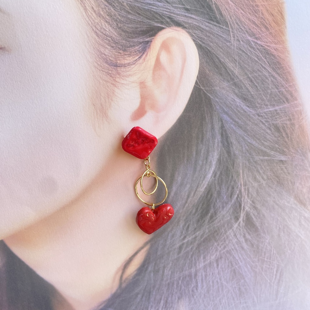 【ツイステ】ハーツラビュル寮イメージアクセサリー 【イヤリング・ピアス】