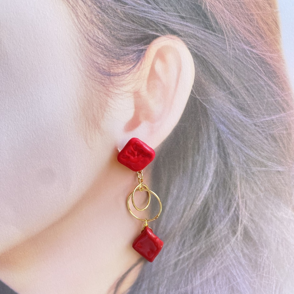 【ツイステ】ハーツラビュル寮イメージアクセサリー 【イヤリング・ピアス】