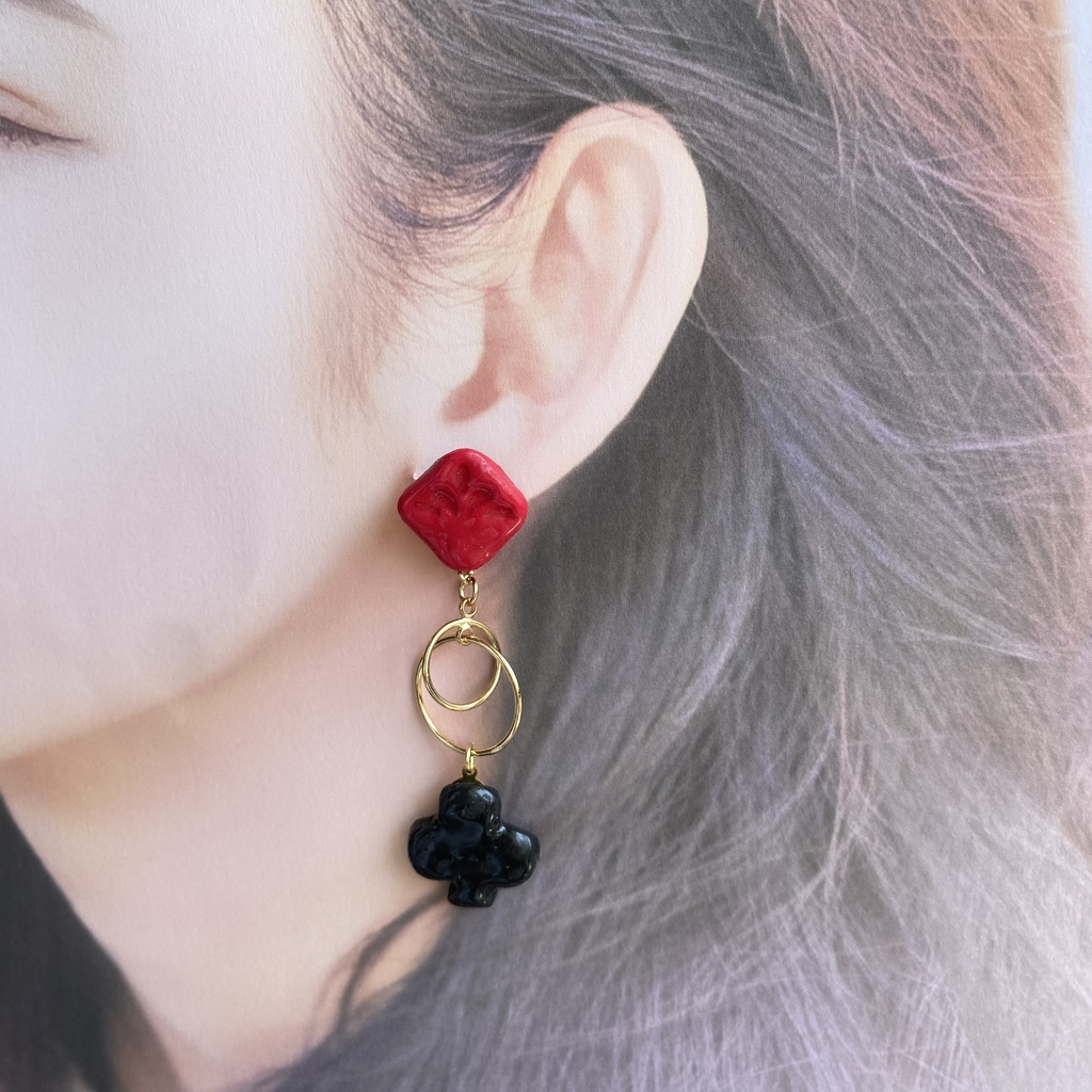 【ツイステ】ハーツラビュル寮イメージアクセサリー 【イヤリング・ピアス】