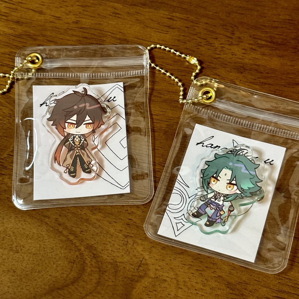 鍾離と魈のアクリルバッジキーホルダー
