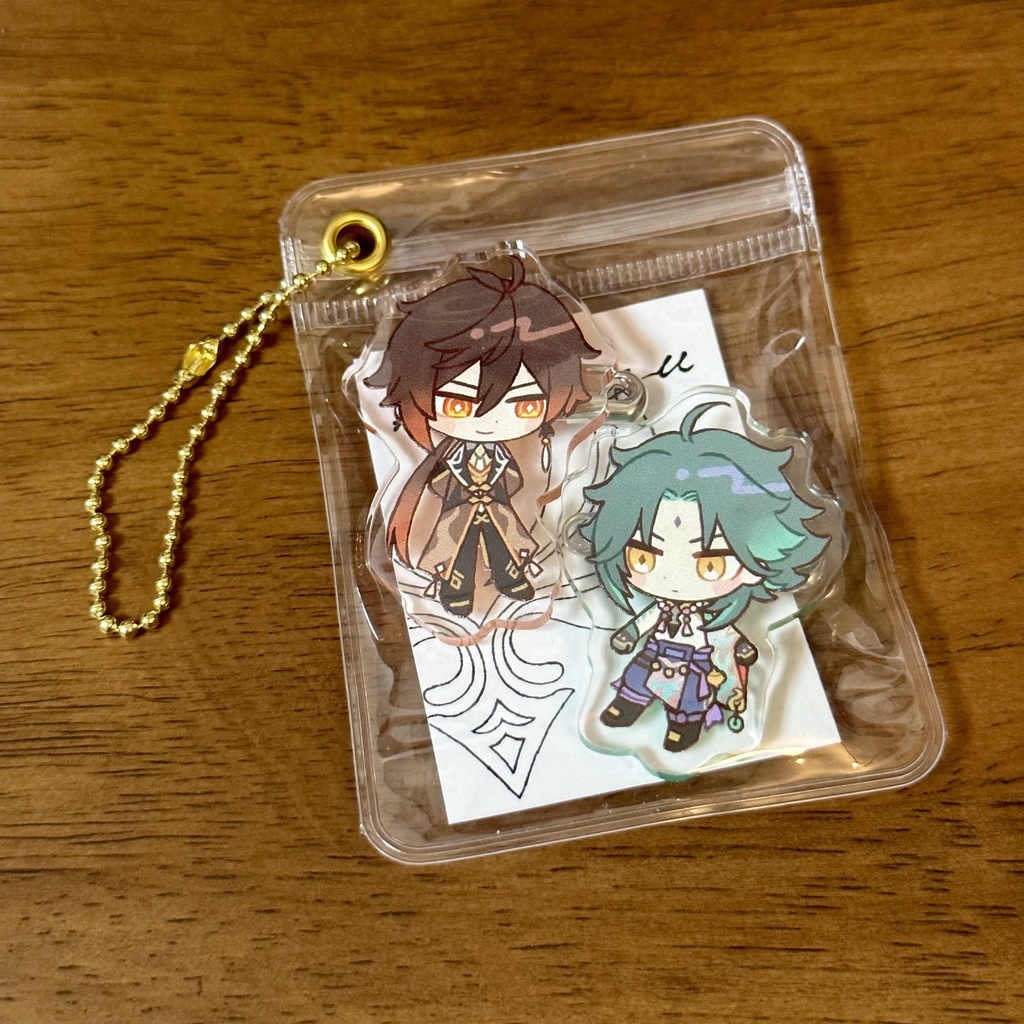 鍾離と魈のアクリルバッジキーホルダー