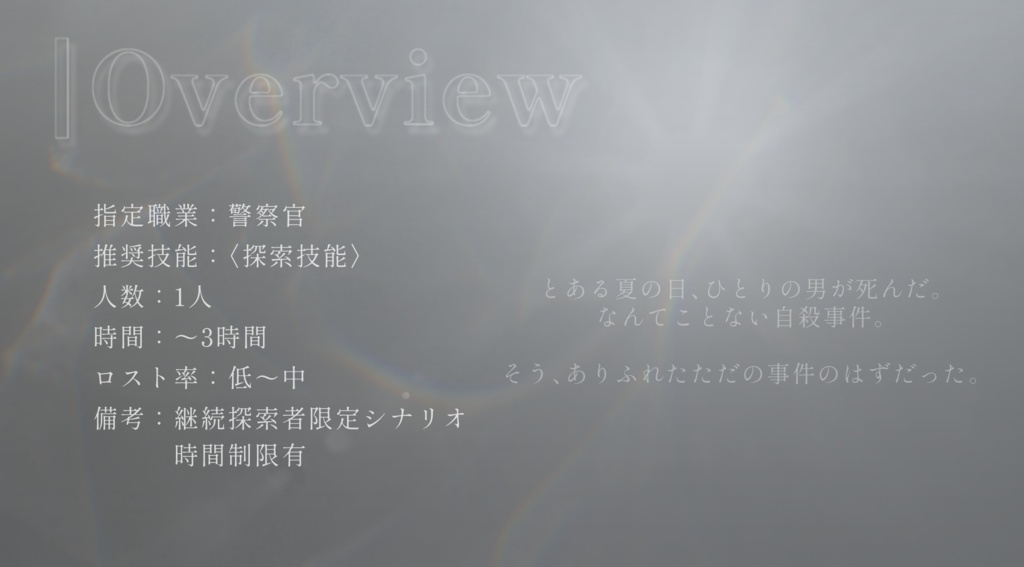 クトゥルフ神話TRPG「白日のひと」