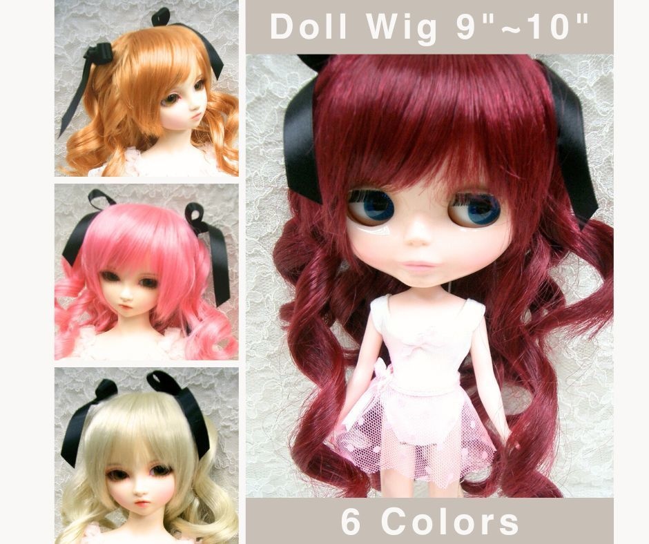 ウィッグ / 9-10インチ /リボンツインテールカール (9-10/38096)