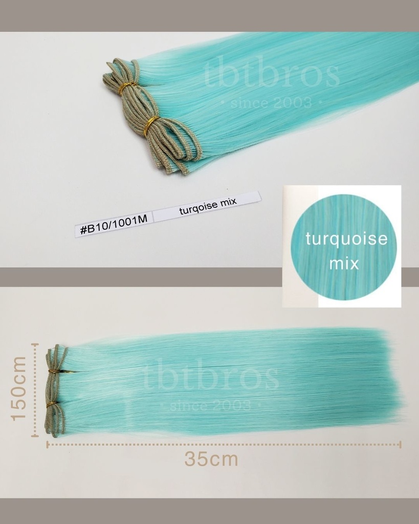 耐熱ウェフティング/ストレートロング 35cm (Turquoise Mix #B10/1001M )