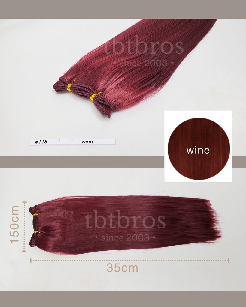 耐熱ウェフティング/ストレートロング 35cm (Wine #118)
