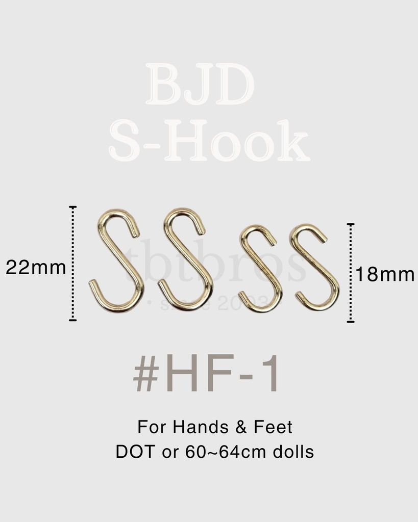 BJD S-Hook ステンレス鋼 (#HF-1)