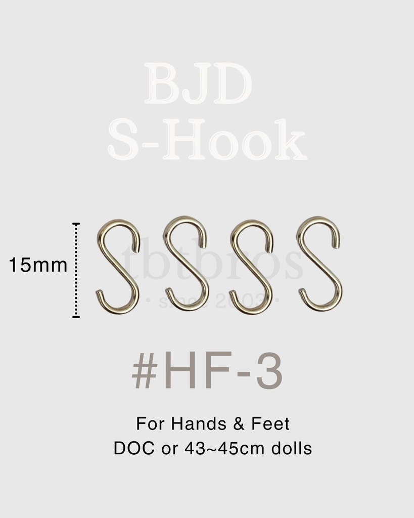 BJD S-Hook ステンレス鋼 (#HF-3)