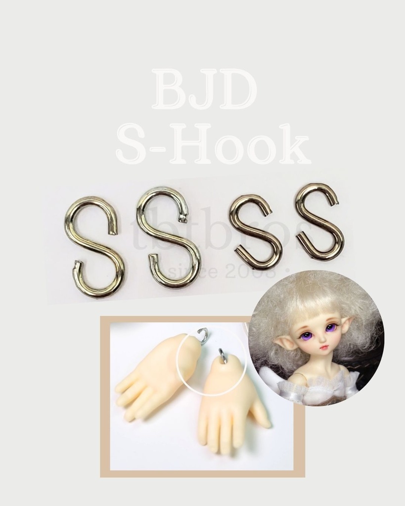 BJD S-Hook ステンレス鋼 (#HF-6)