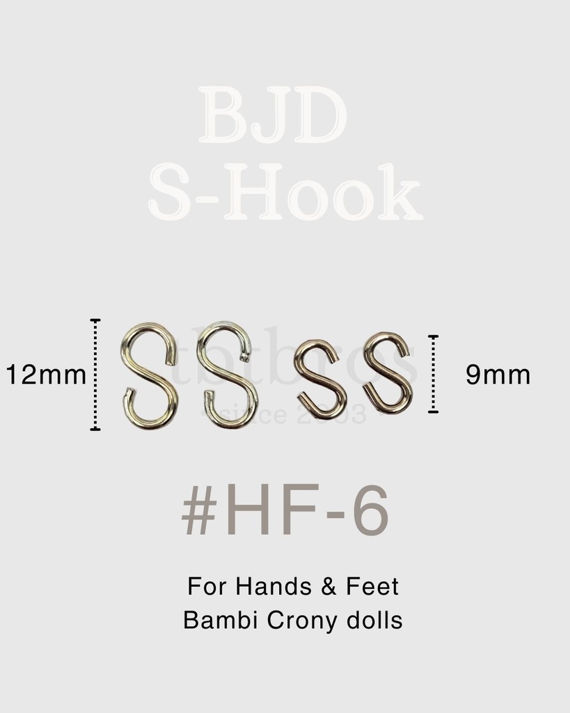 BJD S-Hook ステンレス鋼 (#HF-6)