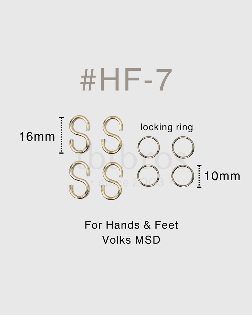 BJD S-Hook ステンレス鋼 (#HF-7)