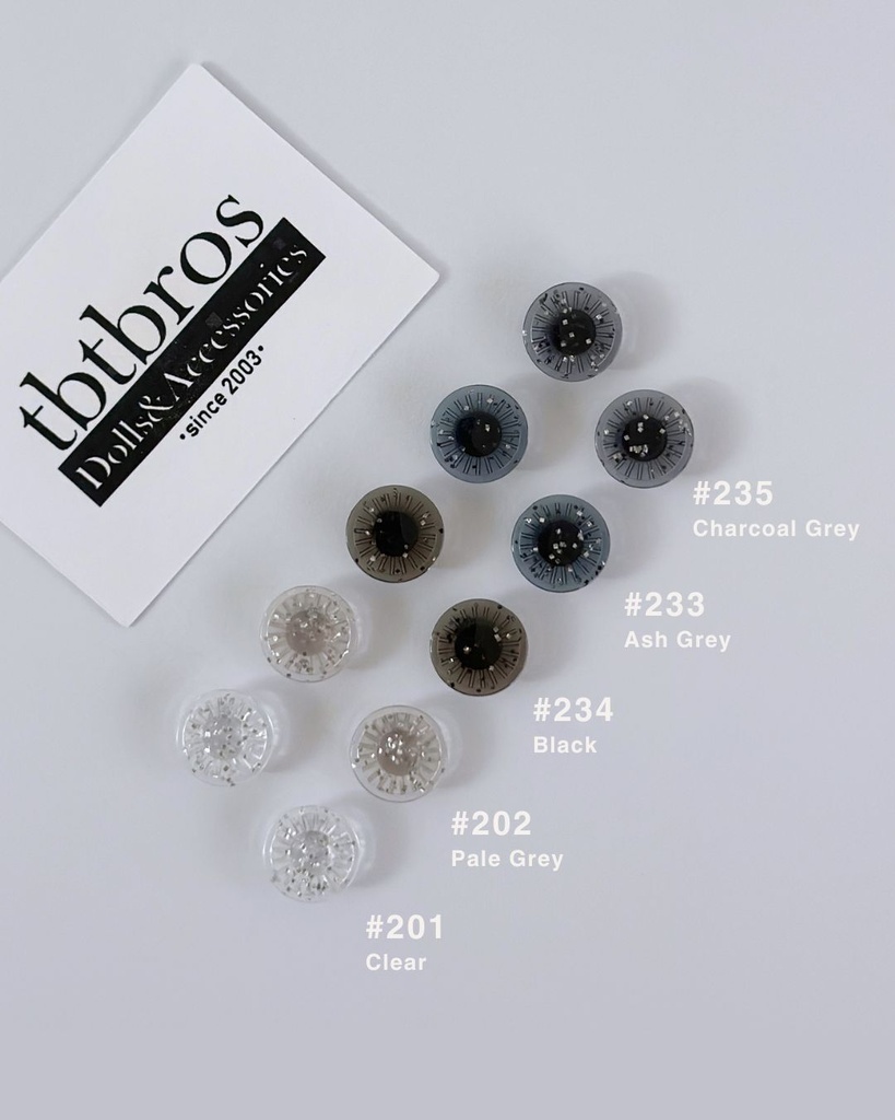 【ブライス用】グリッターアイ #235 Charcoal Grey