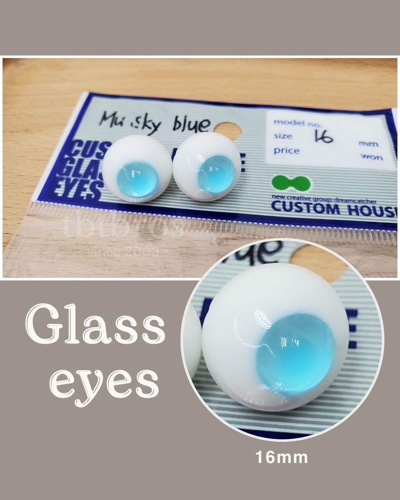16mm グラスアイ ドール用 #Mu Sky Blue