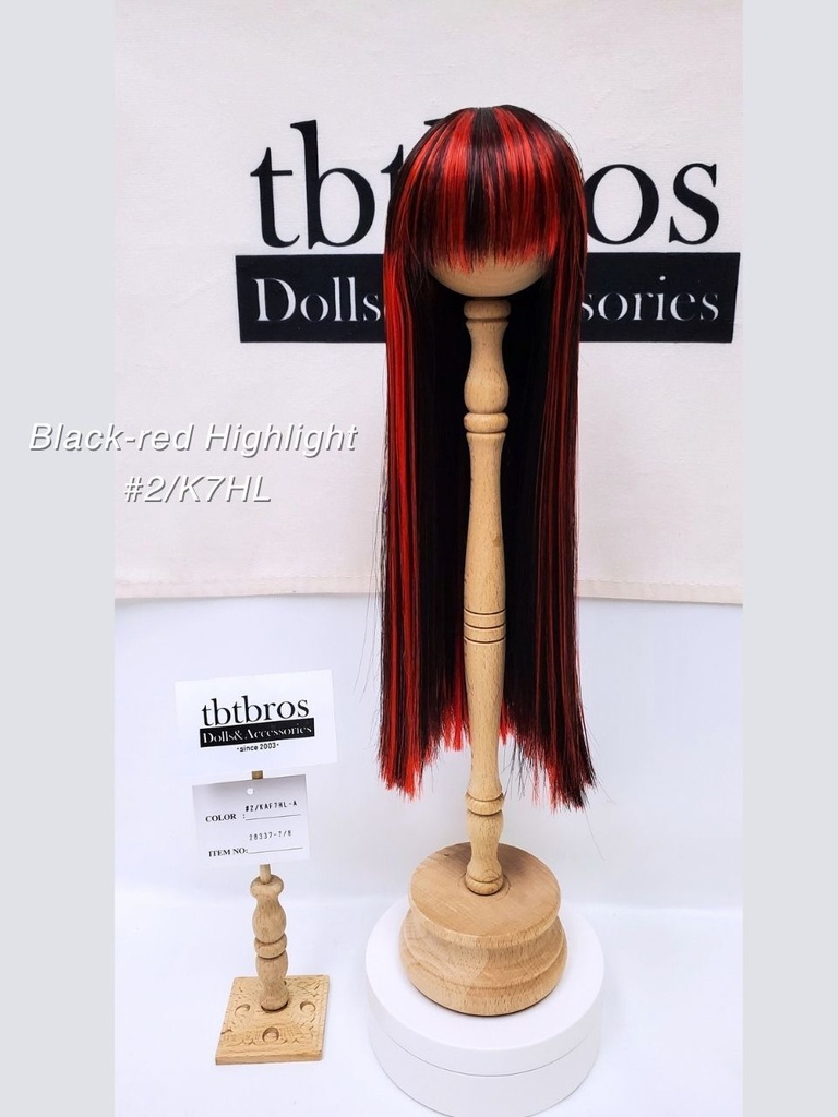 ウイッグ / 7-8インチ / ロングストレート *長さ 28cm  (7-8/28337) (Black-red Highlight #2/K1HL)