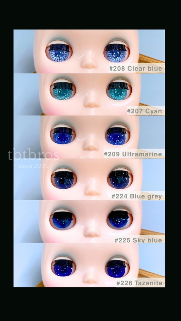 【ブライス用】カラーアイ Blue Glitter