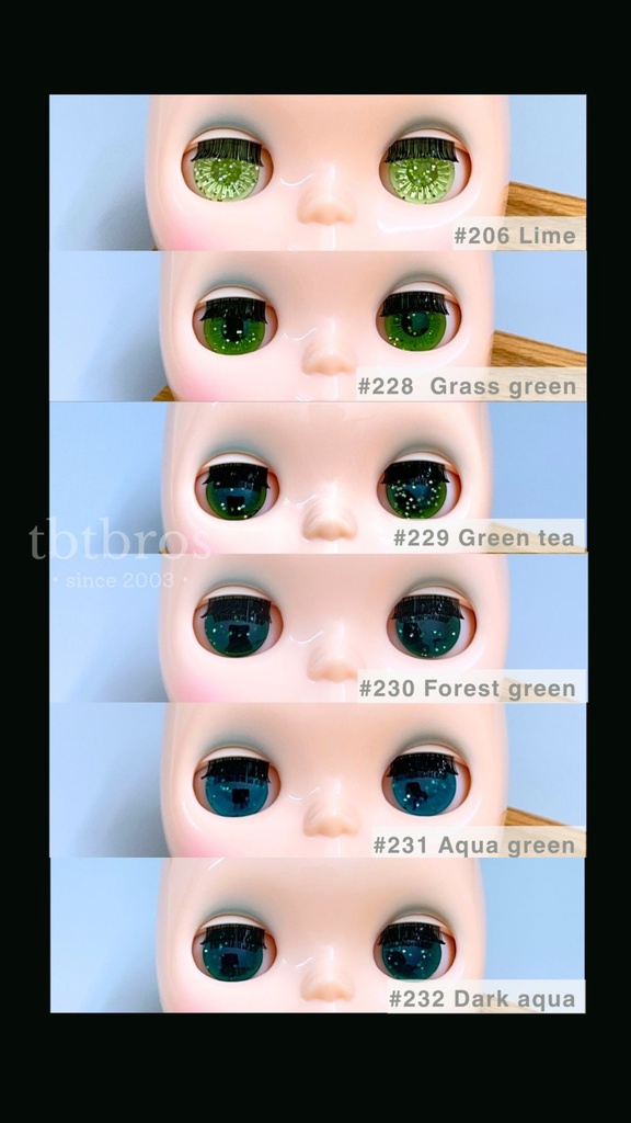 【ブライス用】カラーアイ Green Glitter