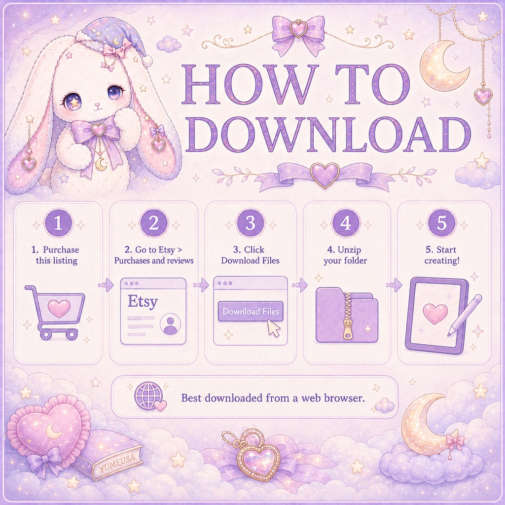 YUMEUSA WORLD|Dreamy Moon デジタルペーパー 10柄セット