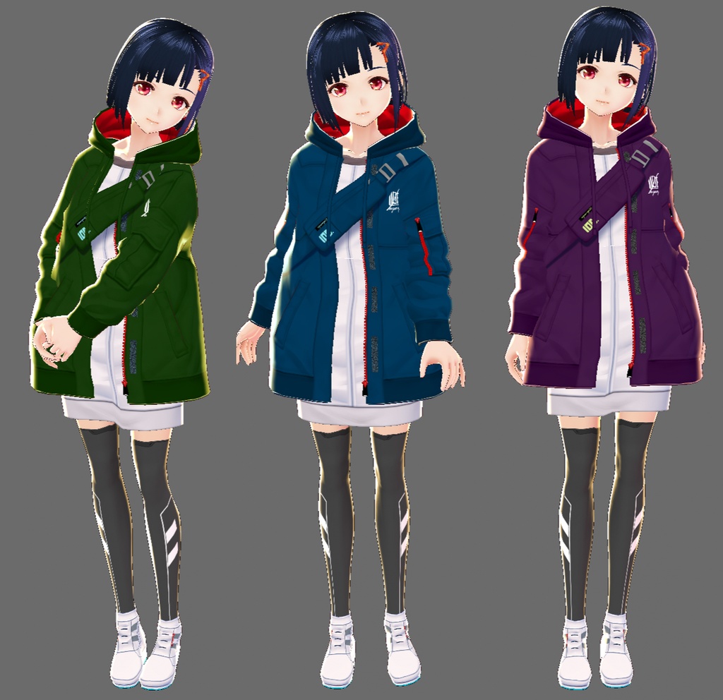 VRoid正式版対応済☆★L6パーカーセット★☆無料サンプル有★【VroidStudio正式版用衣装テクスチャ】