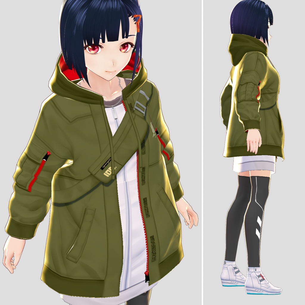 VRoid正式版対応済☆★L6パーカーセット★☆無料サンプル有★【VroidStudio正式版用衣装テクスチャ】