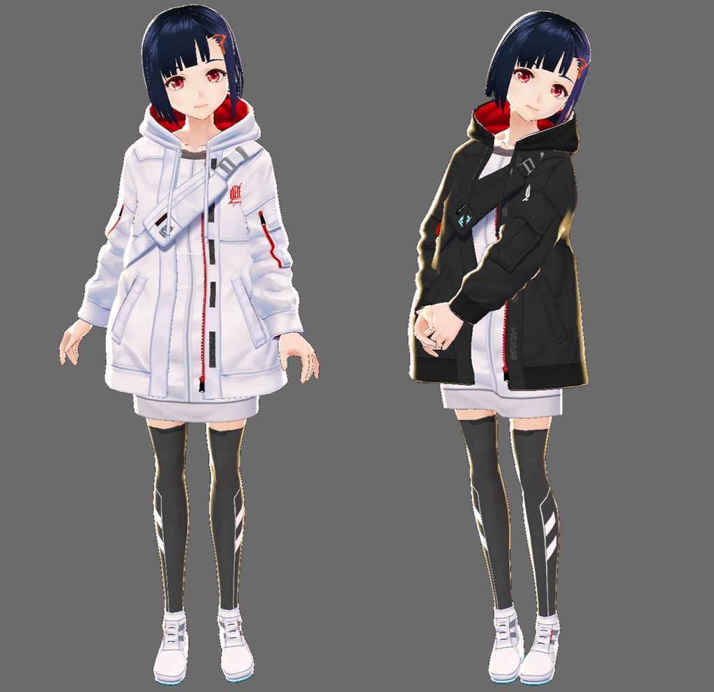 VRoid正式版対応済☆★L6パーカーセット★☆無料サンプル有★【VroidStudio正式版用衣装テクスチャ】