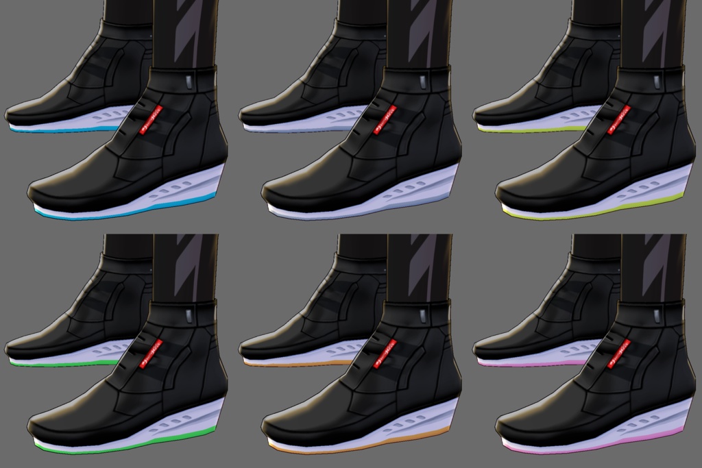 VRoid正式版対応☆★L6ハイカットスニーカーVer.1.3全18色★☆無料サンプル有【VroidStudio正式版、β版両対応テクスチャ】